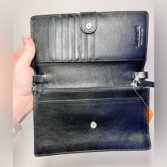 Timberland Small Black Leather Crossbody Wallet Purse - Picture 8 of 10